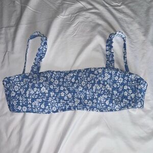 Hollister Blue Floral Bikini Top